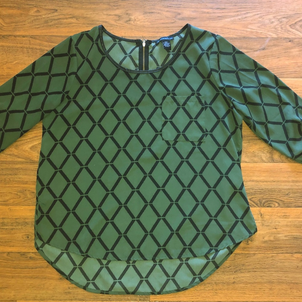 Signature Studio Womens Top Roll Tab 3/4 Sleeve